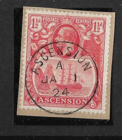 Ascension 1924 GV One and a Halfpence with Broken Mast SG 12a used