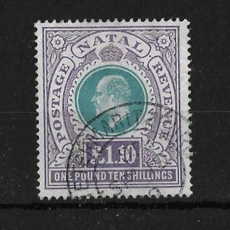 Natal 1902 EVII One Pound Ten Shillings SG 143 fine used