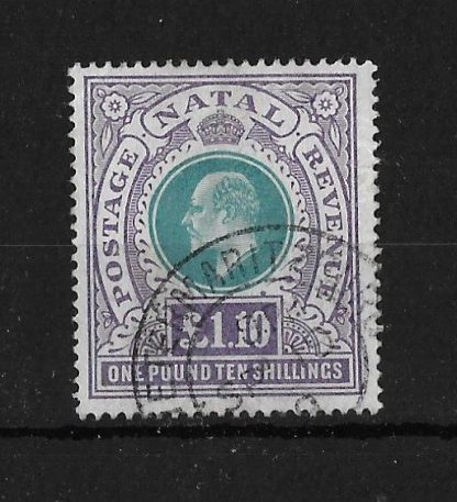 Natal 1902 EVII One Pound Ten Shillings SG 143 fine used