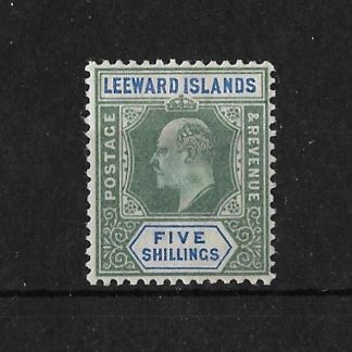 Leeward Islands 1902 EVII Five Shillings SG 28 mint