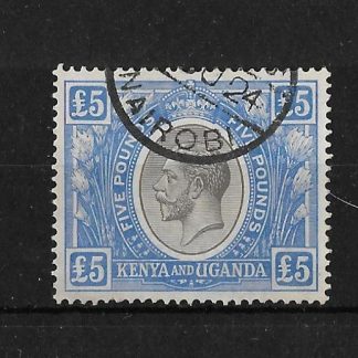 Kenya and Uganda 1922 GV Five Pounds SG 99 fiscally used