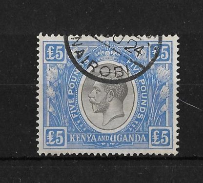 Kenya and Uganda 1922 GV Five Pounds SG 99 fiscally used