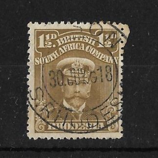 Rhodesia Admiral One and a Halfpence with NYSON Code G before year (DC) postmark