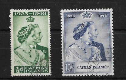 Cayman Islands 1948 GVI Silver Wedding set SG 129/130 fine used