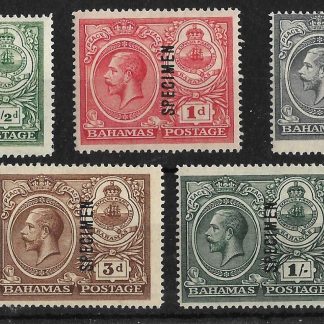 Bahamas 1920 GV Peace set opt SPECIMEN SG 106s/110s mint