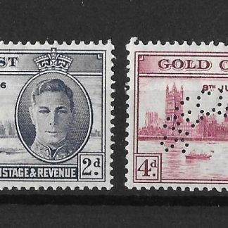 Gold Coast 1946 GVI Victory set SPECIMEN SG 133s/134s mint