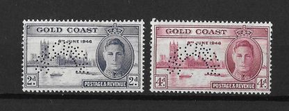 Gold Coast 1946 GVI Victory set SPECIMEN SG 133s/134s mint