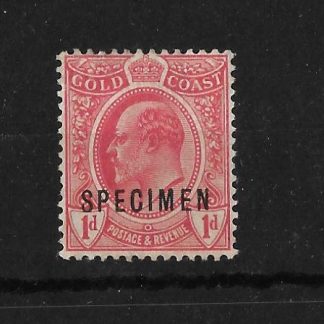 Gold Coast 1908 EVII One Penny opt SPECIMEN SG 70s mint