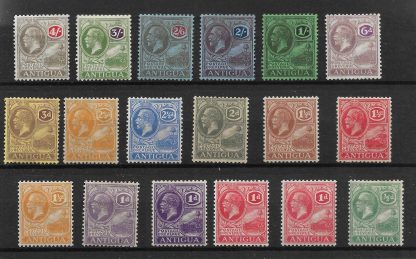 Antigua 1921 GV Halfpanny to Four Shillings SG 62/80 mint