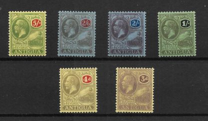 Antigua 1921 GV Three Pence to Five Shillings SG 55/60 mint