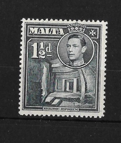 Malta 1938 KGVI One and a Halfpence with Broken Cross SG 220ba mint