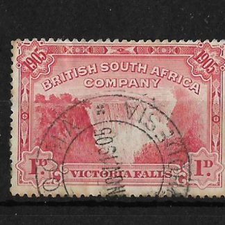 Rhodesia 1905 Falls One Penny with a GATOOMA (DC) postmark