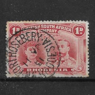 Rhodesia Double Head with FORT ROSEBERRY inverted date (SC) postmark