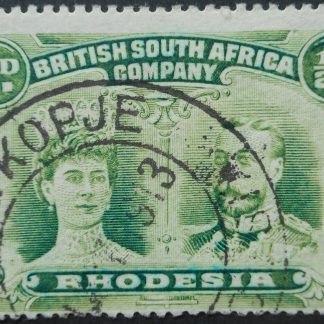 Rhodesia Double Halfpenny p15 with GOLDEN KOPJE (DC) postmark