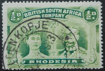 Rhodesia Double Halfpenny p15 with GOLDEN KOPJE (DC) postmark