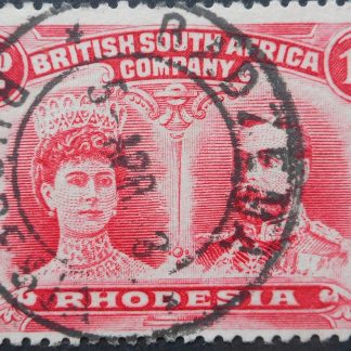 Rhodesia Double Head One Penny with GADZEMA missing digit in year (DC) postmark