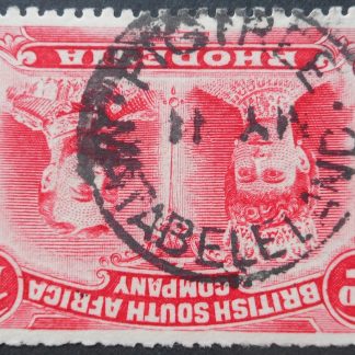 Rhodesia Double Head One Penny with FIGTREE Month and Day inverted No Year (SC) postmark