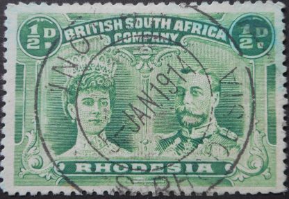 Rhodesia Double Halfpenny with INORO (DC) postmark