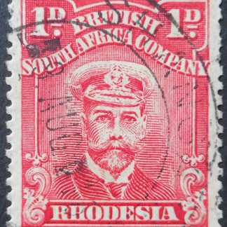Rhodesia Admiral One Penny with SHANGANI blank before day and year (DC) postmark