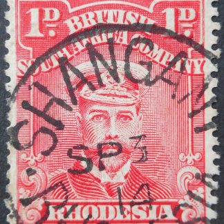 Rhodesia Admiral One Penny with SHANGANI Month Day (SC) postmark