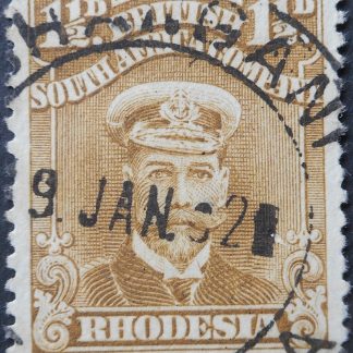 Rhodesia Admiral One and a Halfpence with SHANGANI Code C blank in year (DC) postmark