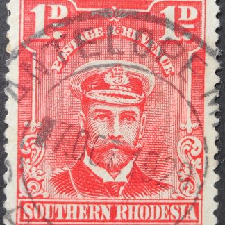 South Rhodesia 1924 Admiral One Penny with ANTELOPE MINE blank before day (DC) postmark