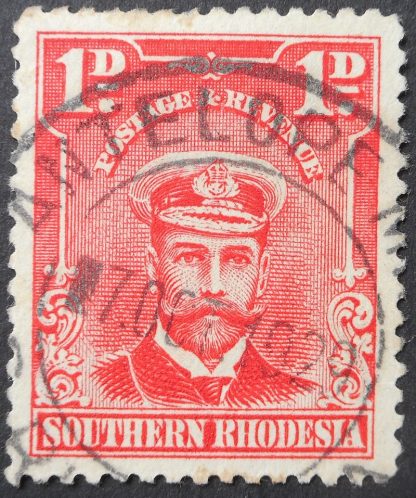 South Rhodesia 1924 Admiral One Penny with ANTELOPE MINE blank before day (DC) postmark