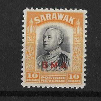 Sarawak 1945 BMA overprint Ten Dollars SG 145 mint
