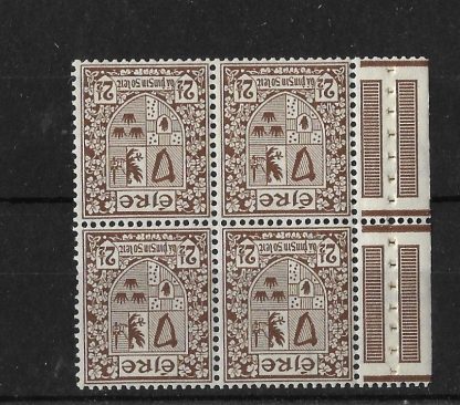 Ireland 1940 Two and a Halfpence part booklet pane inverted watermark SG 115w unmounted mint