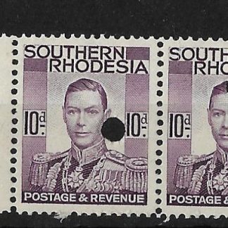 Southern Rhodesia 1937 GVI Ten Pence Plate proof pair unmounted mint
