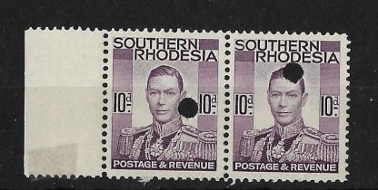 Southern Rhodesia 1937 GVI Ten Pence Plate proof pair unmounted mint