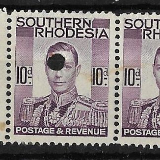 Southern Rhodesia 1937 GVI  plate proof Ten Pence pair unmounted mint