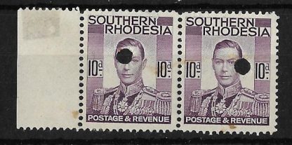 Southern Rhodesia 1937 GVI  plate proof Ten Pence pair unmounted mint