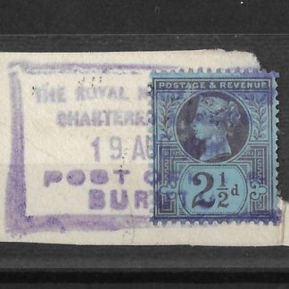 Niger Company Territories 1897 Two and Halfpence with Burutu postmark on piece Z47
