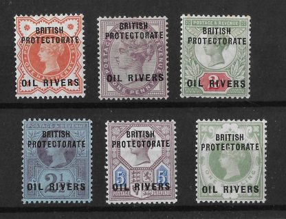 Niger Coast Oil Rivers 1892 QV set of six values mint