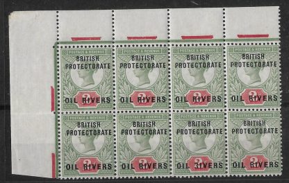 Niger Coast Oil Rivers 1892 QV Two Pence corner block of eight SG 3 unmounted mint
