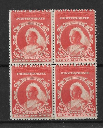 Niger Coast Protectorate 1894 QV Halfpenny block SG 45 mint