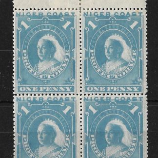 Niger Coast Protectorate 1894 QV One Penny block SG 46 mint
