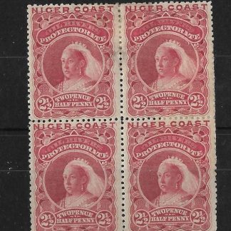 Niger Coast Protectorate 1894 QV Two and a Halfpence block SG 48 mint