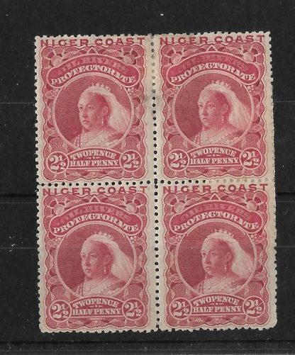Niger Coast Protectorate 1894 QV Two and a Halfpence block SG 48 mint