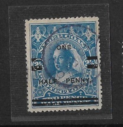 Niger Coast Protectorate 1894 QV Provisionals Halfpenny on Two and a Halfpence SG 65 fine used