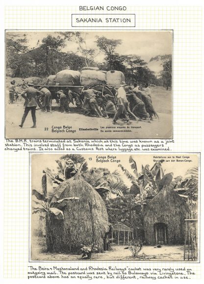 Belgium Congo two postcards each with a different B&M R Railway cachets - Image 2