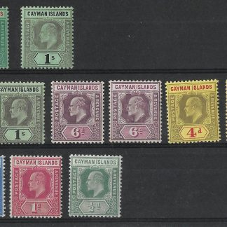 Cayman Islands 1907 EVII issue Halfpenny to Ten Shillings SG 25/34 mint