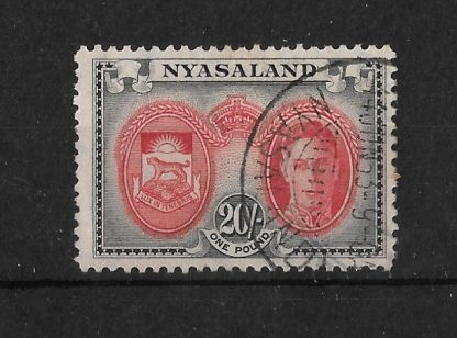 Nyasaland 1945 GVI Twenty Shillings SG 157 fine used