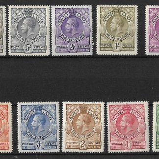 Swaziland 1933 GV issue Halfpenny to Ten Shillings SG 11/20 mint