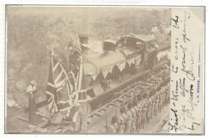 Northern Rhodesia 1905 real photo postcard ceremony of the opening of the Bridge dated 12th Sept 1905