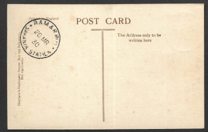 Belgian Congo postcard of ox transport crossing Lumene River with B&M&R railway Sakania Station postmark - Image 2