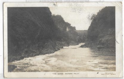 Northern Rhodesia Victoria Falls Gorge postcard used at MUMBWA  to UK