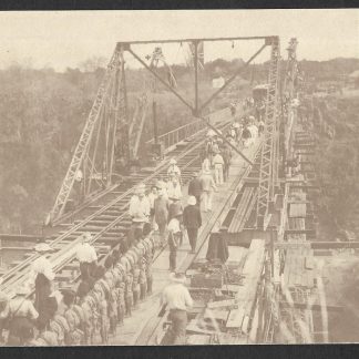 Northern Rhodesia 1905 real photo postcard people on the bridge after the opening ceremony dated 12th Sept 1905