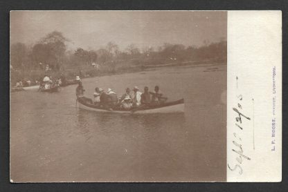 Northern Rhodesia 1910 real photo postcard of boats on the Zambesi dated 12 Sept 1912